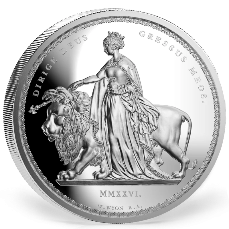 Moneda de Plata de las Islas Malvinas Una y el León 2026 Proof 1 oz Monedas coleccionables