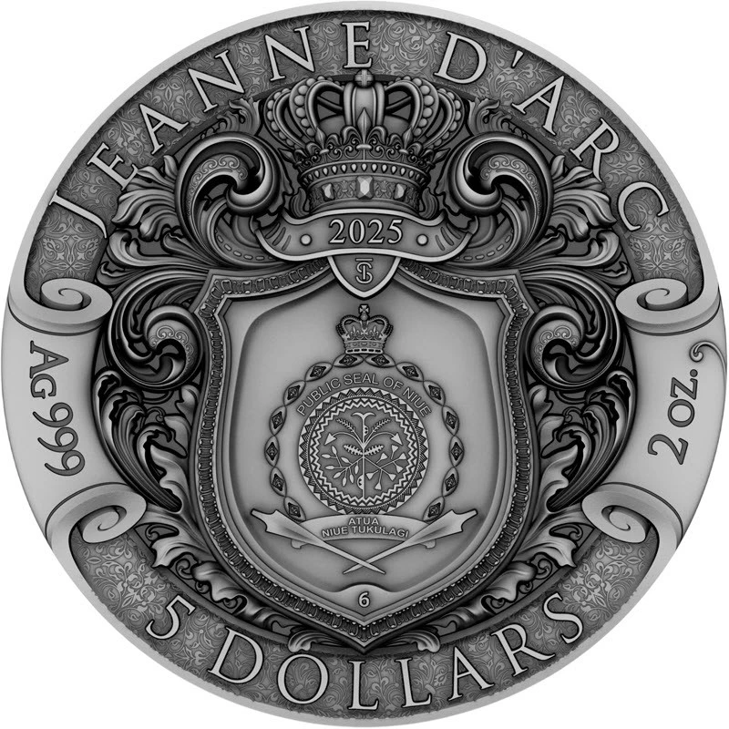 Niue Moneda de Plata Jeanne d'Arc 2025 2 oz Monedas coleccionables