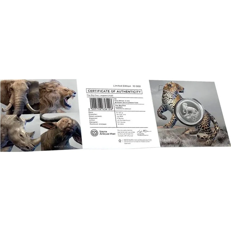 Sudáfrica Moneda de Plata Leopardo 2026 1 onza Monedas coleccionables